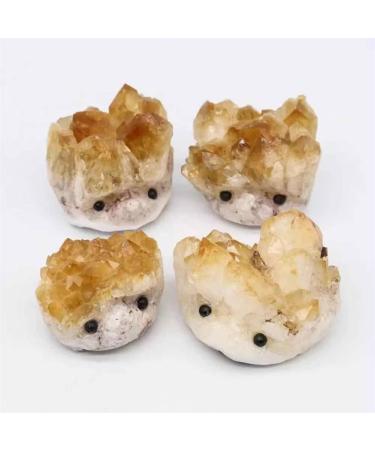 1pc 4cm-6cm Natural Mini Sized Citrine Hedgehog Crystal Stone Gift for Decoration Suitable for Home Crystals Stone Mineral Specimen - Buy Online on GoSupps.com