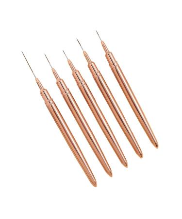 Dewedrt 5PCS 7/9/11/15/25mm Nail Liner Brush Set UV Gel Nail Brushes Kits French Stripe Line Painting Drawing Flower Pen Tools Easy Install D