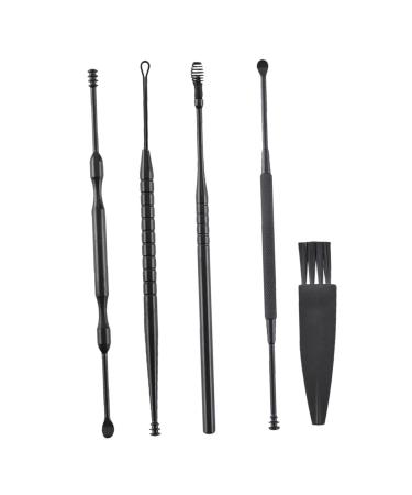 SKISUNO 5-Piece Ear Cleaning Tool Set Dual-Head Spiral Ear Wax Removal Kit Portable at Home or Travel