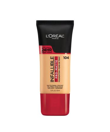 L'Oreal Infallible Pro-Matte Foundation 104 Golden Beige 1 fl oz (30 ml)
