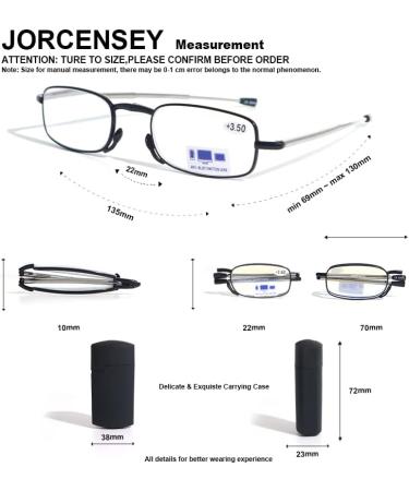 Compact Folding Reading Glasses - 2 Pair Set (Black & Red) with Cases - Unisex 2.50x Readers for Comfortable Reading - Buy Online on GoSupps.com