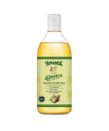 L'Amande L'AMANDE - Bubble bath for men and women with organic aromatic essential oils from Umbria cleansing gel and moisturizing body - Delicate and natural foam bath with dermatological pH 500 ml