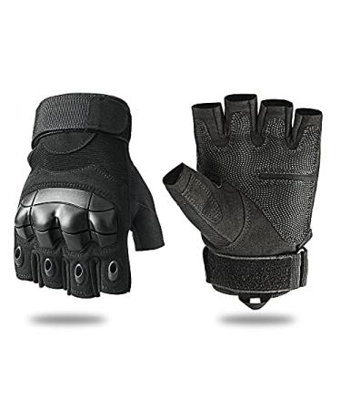Tactical Gloves, Fuyuanda Outdoor Gloves Fingerless Glove for Riding, Cycling, Paintball, Motorcycle, Driving Gloves black Medium