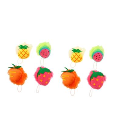 Housoutil 8 Pcs Fruit Shape Bath Flower Shower Loofah Bath Sponge Swirl Exfoliating Bath Sponge Baby Playpin Loofah Sponge Ball Tub Toys Baby Scrubber Ball Child Plush Cartoon Bath Wipe