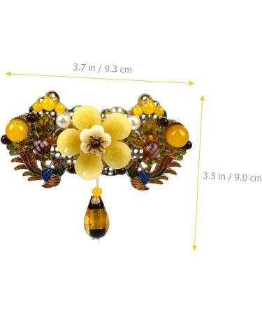 Angoily Hairpin Spring Ponytail Clip Barrettes for Women Hair Jewels for Women Metal Flower Barrettes French Hair Pin Hair Clip Spring Hair Barrette Vintage Alloy Headgear Miss - Buy Online on GoSupps.com