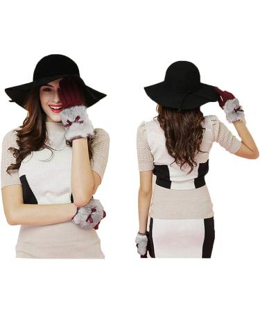 ASSQI Women's 100% Wool Foldable Wide Brim Retro Fedora Floppy Felt Bowler Hat in Black - Buy Online on GoSupps.com