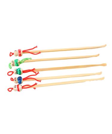 WEKAMOS 12Pcs Cartoon Wooden Ear Wax Removers Hanging Ear for Gentle Cleaning Lightweight Portable Durable Design with Random Colors
