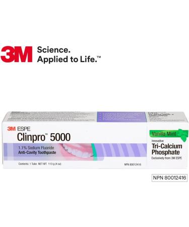 3M Clinpro 5000 Anti-Cavity Toothpaste (1.1% Sodium Fluoride) Vanilla Mint Flavour 113 g - Buy Online on GoSupps.com