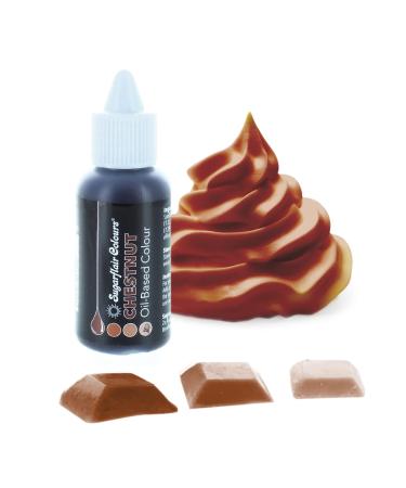Sugarflair Chestnut (Brown) Oil Based Food Colouring Highly Concentrated Edible Oil Based Blue Food Colour for Consistent Colouring of High Fat Foods: Icing Buttercream Chocolate & More - 30ml Single Chestnut (Brown) - Buy Online on GoSupps.com