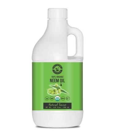 Organic Neem Oil (33.81 fl oz) USDA Certified, 100% Pure & Natural, Virgin Cold Pressed Neem oil – Good for dry skin to moisturize, Dandruff free hair,Ideal for Indoor&Outdoor Plant for Green Garden 33.81 Fl Oz (Pack of 1)