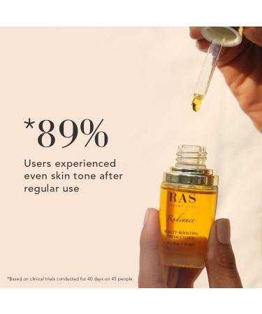 Radiance Beauty-Boosting Face Elixir | Hydrating Rosehip Oil Serum for Glowing Skin | Fast Absorbing & Non-Sticky Moisturiser - 0.51 Fl Oz | RAS Luxury Oils - Buy Online on GoSupps.com