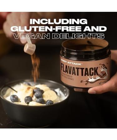 Body Attack Flavattack Chunky Chocolate 250g - Gluten-Free Palm Oil & Aspartame Free Ideal for Baking Hot & Cold Beverages - Made in Germany - Buy Online on GoSupps.com