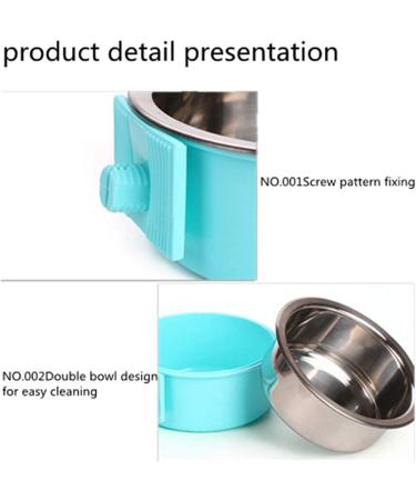 2-in-one dog water bowl cage crate type water bowl stainless steel pet hanging bowl puppy crate water bowl water dispenser used for cats and dogs and other small animals (small)  - Buy Online on GoSupps.com
