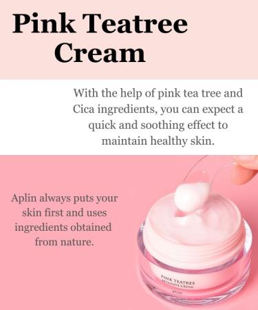 Apin Pink Tea Tree Intensive Cream 50g - CICA & Allantoin | Korean Skin Care Moisturizer & Hydrator - Buy Online on GoSupps.com