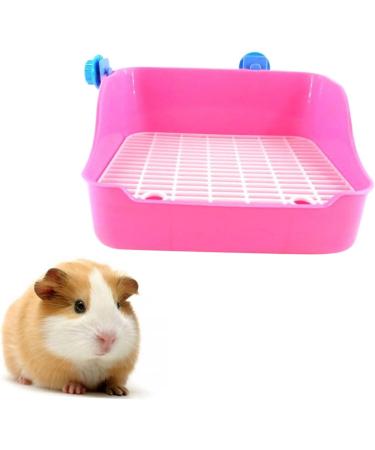 FOMIYES Guinea Pig Litter Pan Hamster Litter Corner Square Tray Ferret Potty Trainer Chinchilla Rabbit medium Pink - Buy Online on GoSupps.com