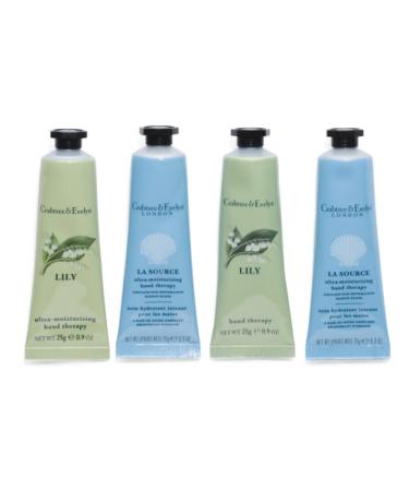 Crabtree and Evelyn Hand Therapy Set La Source .9 oz and Lily Set of 4