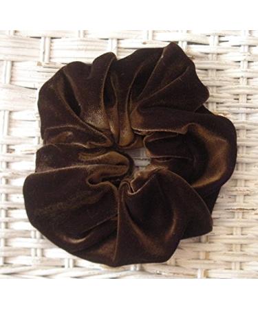 Chocolate Brown Velvet Hair Scrunchy Large