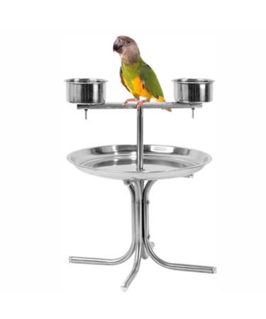 Stainless Steel Bird Cage Stand for Medium and Large Parrots - Perching Bird Cage Parrot Holder Disc Display Stand for Macaws Canaries Lovebirds - High End Bird Cage ()