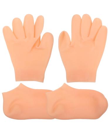 PATKAW Moisturizing Socks and Gloves Set Gel Gloves and Socks Soften Repairing Dry Cracked Hands Feet Skin Care Women Hands Spa Treatment