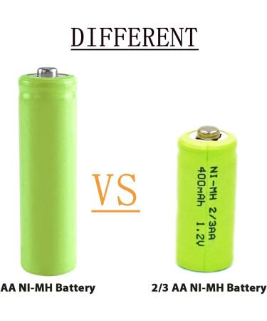 12 Pack 1.2V Ni-Mh 2/3AA Rechargeable Batteries - 400mAh Button Top for Solar Lights Shavers & Toothbrushes - Buy Online on GoSupps.com