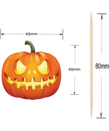 Halloween Pumpkins Cupcakes Toppers Party Food Decorations Sticks Picks (24 Pack) - Buy Online on GoSupps.com