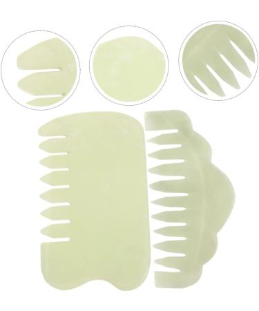Oatipho Jade Gua Sha Comb Manual Face Scraping Tool for Skin Massage | Chinese Gua Sha Boards & Broad Tooth Scratch Massager - Buy Online on GoSupps.com