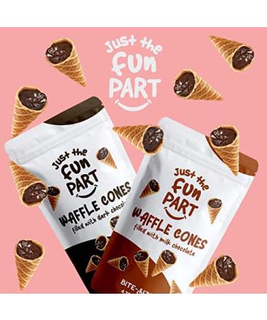 Bite-Size Crispy Mini Waffle Cones with Premium Belgian Dark Chocolate - Perfect for Snacks and Desserts - Grab & Go Dark Chocolate 4.23oz - Buy Online on GoSupps.com