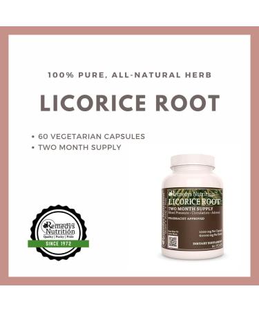Remedy's Nutrition Licorice Root 1000mg Capsules - Vegan-Friendly - 60,000mg Bottle - Buy Online on GoSupps.com