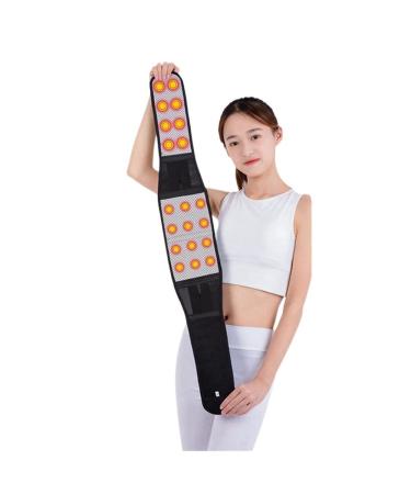 Tourmaline of self-warming waist support belts for the back adjustable decompression belt for the lumbar spine for men and women pain relief massage waistband (color: black black M