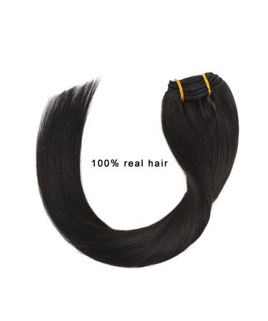 Clip In Extensions Real Hair | 70g Remy Human Hair Extensions | 45cm #1B Natural Black - 7 Pieces - Buy Online on GoSupps.com