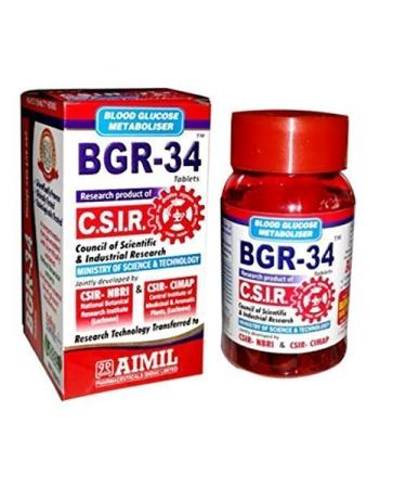 300 BGR-34 TABLETS (3 PACKs) 100% NATURAL HERBAL Blood Glucose Metaboliser Research product of C.S.I.R. by Artcollectibles India