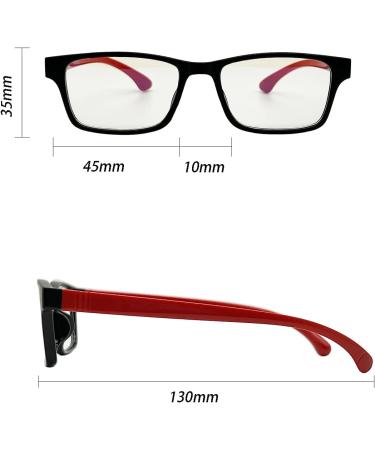 Buy LHSDMOAT Children s Blue Light Filter Glasses - Black/Red Rectangular Frame for Gaming & Screen Use - Buy Online on GoSupps.com