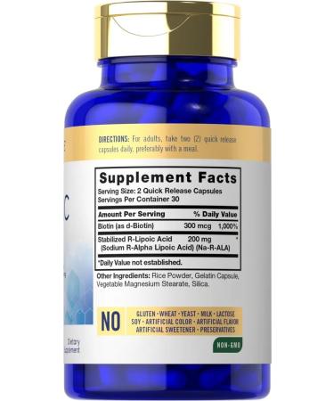 Carlyle R-Lipoic Acid 200mg - 60 Capsules | Stabilized R-Lipoic Acid with Biotin | Non-GMO & Gluten Free - Shop Now - Buy Online on GoSupps.com