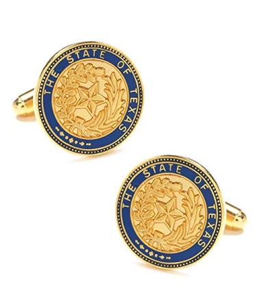Cufflinks Inc. Men's Texas State Seal Cufflink One Size Gold/Blue
