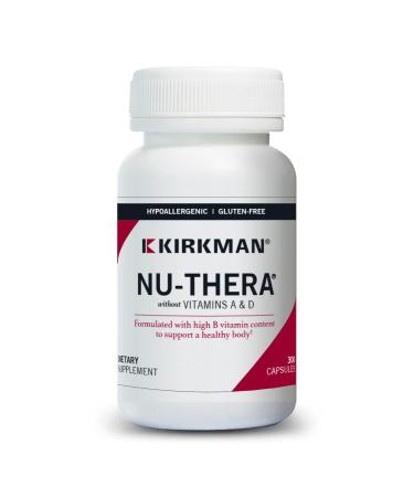 Kirkman Nu-Thera Without Vitamins A & D - Hypoallergenic || 300 Vegetarian Capsules || Multi Vitamin with Vitamin B-6
