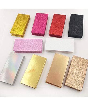 10pcs 25mm False Eyelashes Packaging Box with Custom Logo - Glitter Empty Makeup Storage Case for Fake 3D Mink Lashes (01) - Buy Online on GoSupps.com