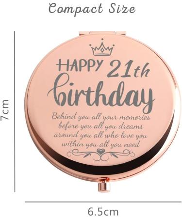 Dyukonirty 21st Birthday Gift for Daughter | Rose Gold Compact Mirror & Inspirational Gift for 21 Year Old | Unique Graduation Ideas - Buy Online on GoSupps.com