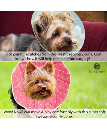 SunGrow Cat Cone Collar 9-10.5 Neck Size Pink - Soft E-Collar for Recovery & Stress Relief - Adjustable Strap Enclosures - Buy Online on GoSupps.com