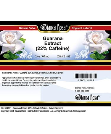 Bianca Rosa Guarana Extract (22% Caffeine) - Salve Ointment (2 oz ZIN: 514191) - 2 Pack - Buy Online on GoSupps.com