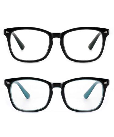 Cyxus glasses blue light filter glasses without strength anti-blue lights from laptops smartphones tablets and other screens 14-black & blue