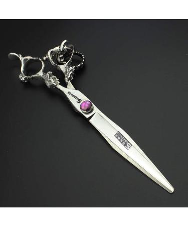 7 inch Purple gem Double Dragon Shape Scissors Japan 440C Cutting Scissors(7-inch Platte Schaar-CC) - Buy Online on GoSupps.com