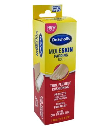 Dr. Scholls Moleskin Padding Roll - 24in x 4.5in | Ultimate Blister and Cushioning Protection | International Shipping Available - Buy Online on GoSupps.com