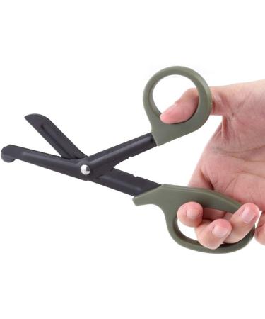 7-Inch Stainless Steel Nurse Scissors | Army Green First Aid Scissors for Cutting Nylon & Ropes | Durable 18.3 x 9.2 cm Association Scissors - Buy Online on GoSupps.com