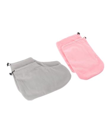 Healeved 3 Sets Gloves Spa Paraffin Wax Spa Hand Bag Paraffin Wax Foot Covers Paraffin Wax Mitts Paraffin Foot Wax Bath Liner Beauty Tools Spa Tanning Mitt Pink Elastic Band Fabric Washable
