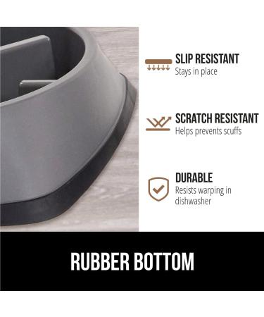 Slip Resistant Slow Feeder Dog Bowl | Improve Pet Digestion | Prevent Overeating | 2 Cup Gray - Buy Online on GoSupps.com
