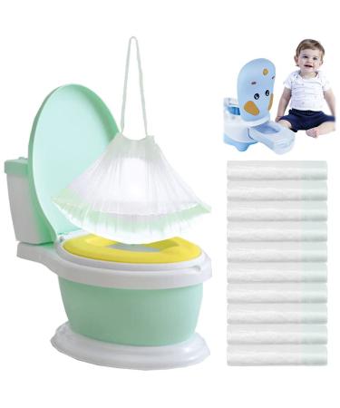 100 Pack Potty Chair Liners Disposable,Drawstring Training Toilet Seat Liner Bags Cleaning Bag for Kids Toddlers Outdoors Travel