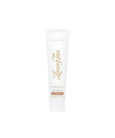 Loving Tan Purest Tanning Lotion NEW Medium - Sunless Tanner Made From 97% Certified Organic & Naturally Derived Ingredients 5+ Self Tanner Applications Cruelty Free Vegan Friendly - 3.3 Fl Oz