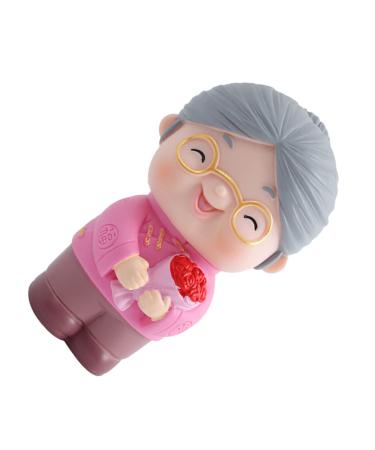 Baking Cake Decoration Elder Figurine Cake Decor Elderly Couple Cake Figurines Elder Statue Ornament Elder Statue Cake Decor Elder Figurine Decor Pink Vinyl Crafts Mini Pink 8.4X4.8CM