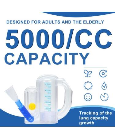 Breathing Trainer for Adults | Lung Exercise Device with 5000ml Volume & Flow Rate Indicator - Incentive Spirometer - Buy Online on GoSupps.com