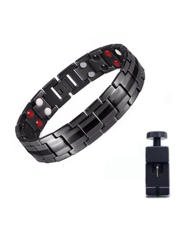 Gobfar magnetic bracelet titanium magnetic bracelet healing men with ultra-strength magnetic bracelets adjustable bracelet with distance tool titanium magnet lighting tape for men with strength magnetic tapes